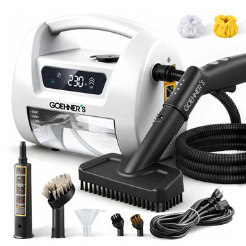 Limpiador de vapor de mano para grasa de cocina, campana extractora y estufa — vapor seco a 230°F (Blanco Perla)